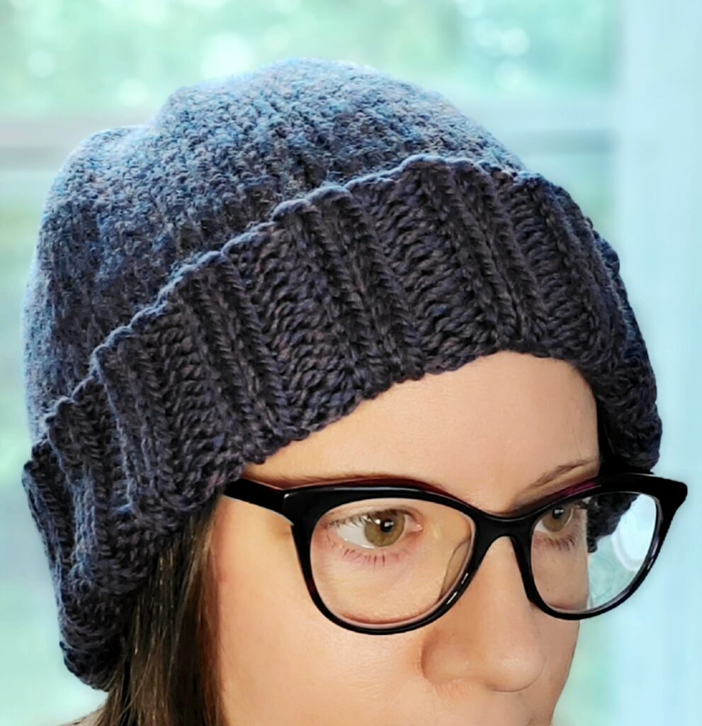 Simple Bulky Slouch Beanie with folded brim