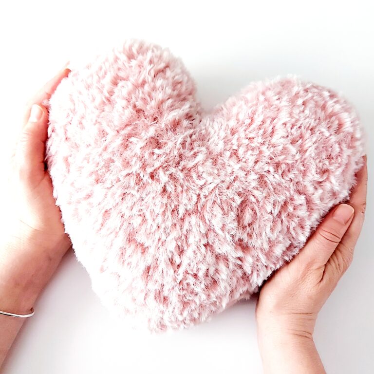 Faux Fur Heart Pillow